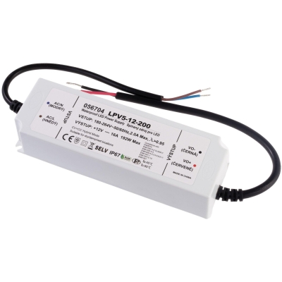 Voděodolný CV+CC hybrid LED zdroj LPV5-12-200 12V 200W Záruka 5 let