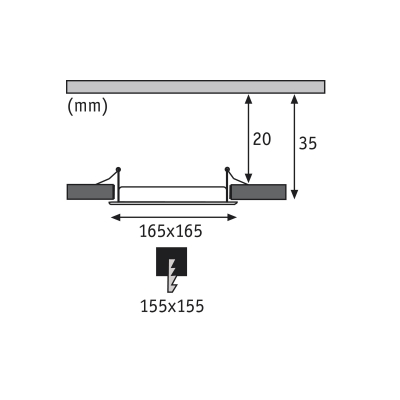 LED podhledové svítidlo 12W IP44 Paulmann bílé hranaté