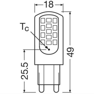 LED žárovka G9, 4,2W (40W), Teplá bílá (2700K)