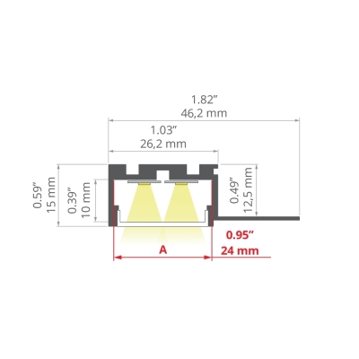 Vestavný ukončovací profil KLUS KOZMA-22 BOK – boční profil pro sádrokarton