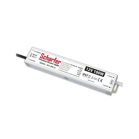 Profesionální LED zdroj Scharfer 12V 100W IP67