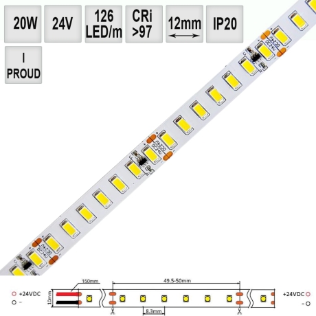 LED proudový-hybridní pásek 20W teplá bílá