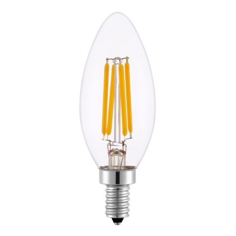 LED žárovka svíčka 4W E14 CRI80 Filament