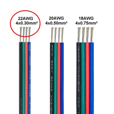 Plochý RGB kabel 4x0,35mm