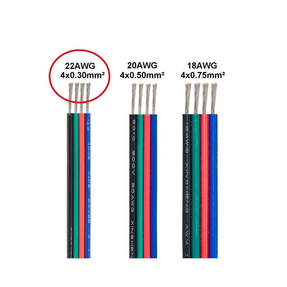 Plochý RGB kabel 4x0,35mm