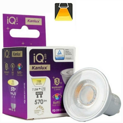 LED žárovka 7,5W IQ-LEDIM GU10 CRI95 stmívatelná